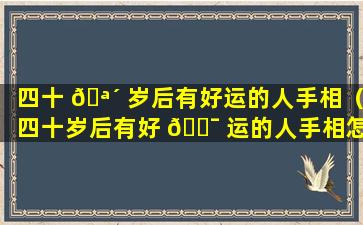 四十 🪴 岁后有好运的人手相（四十岁后有好 🐯 运的人手相怎么看）